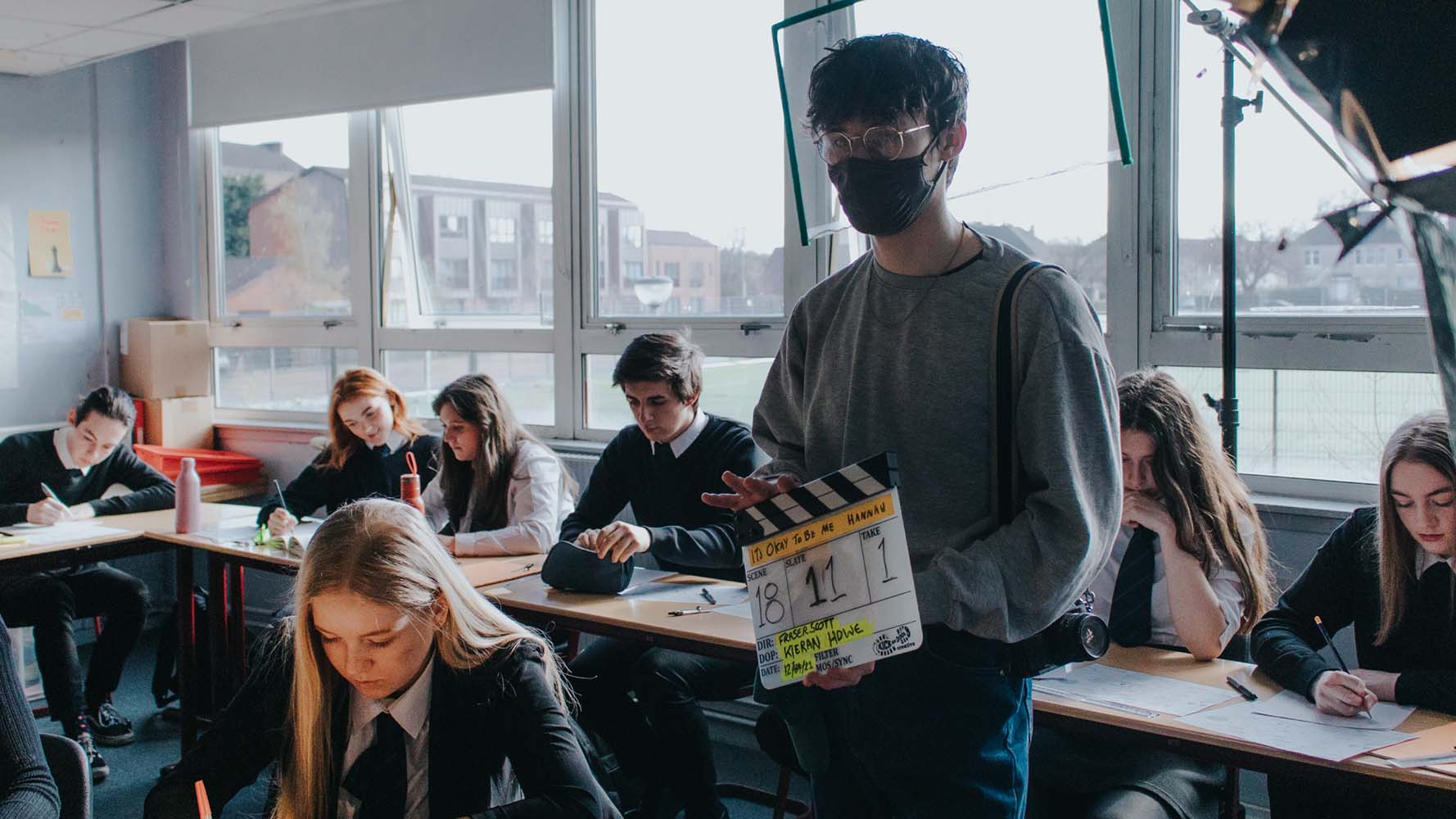 Kick the Door Fraser Scott on set