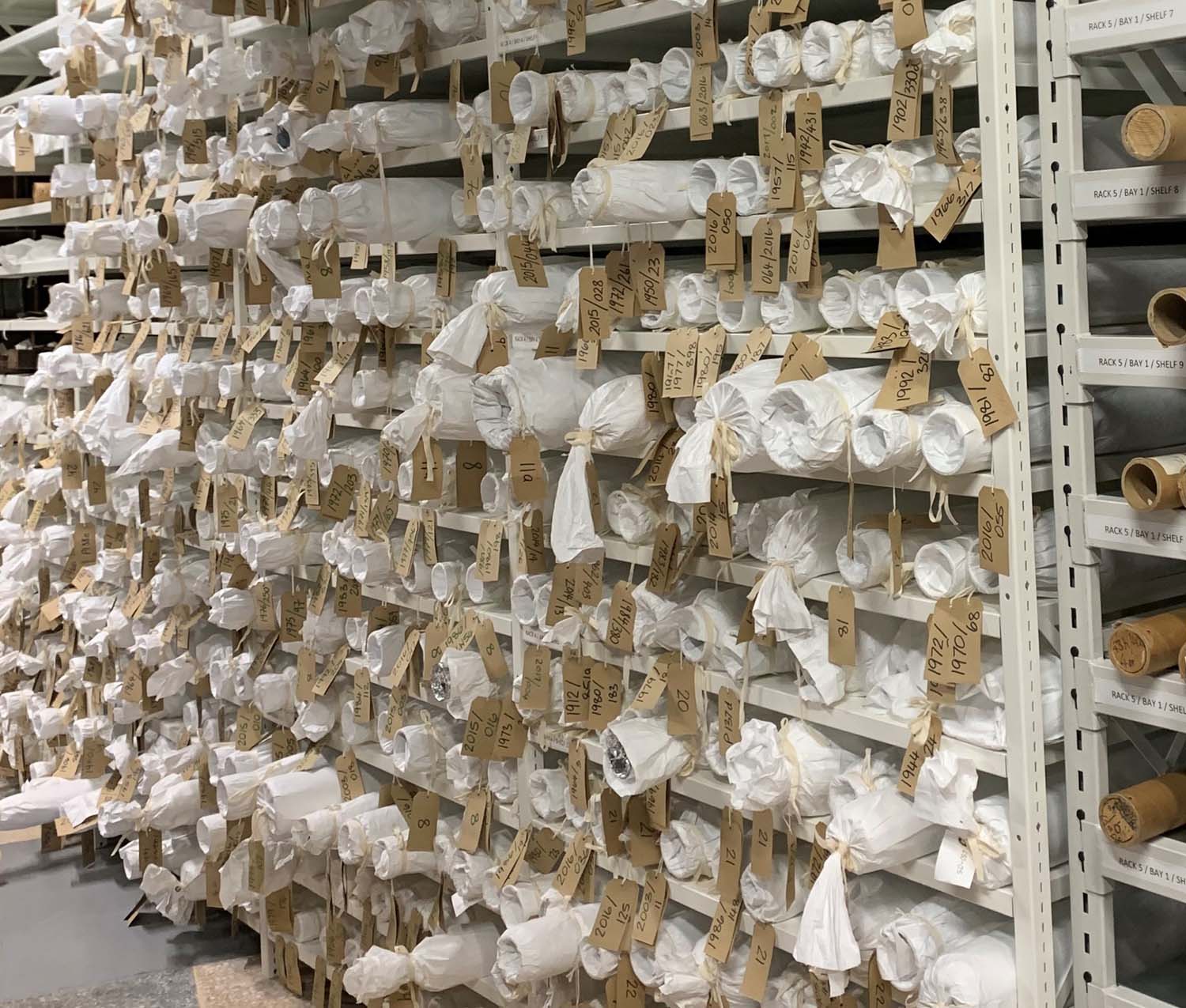 Paisley Shawls in storage