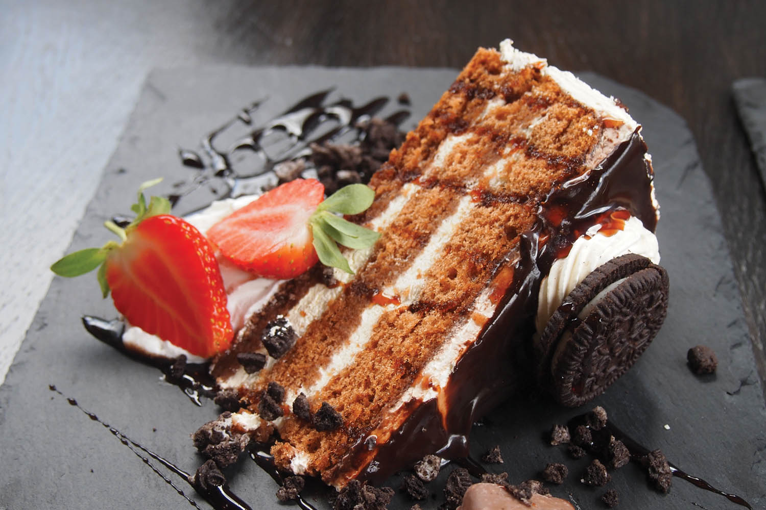 Oreo chocolate cake at The Ladyburn Paisley